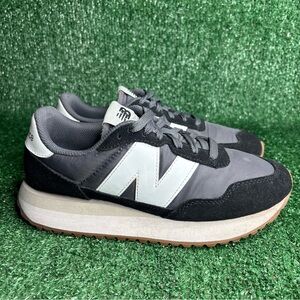 New Balance Womens 237 Black Grey Suede Sneakers Shoes‎ Size 8 B